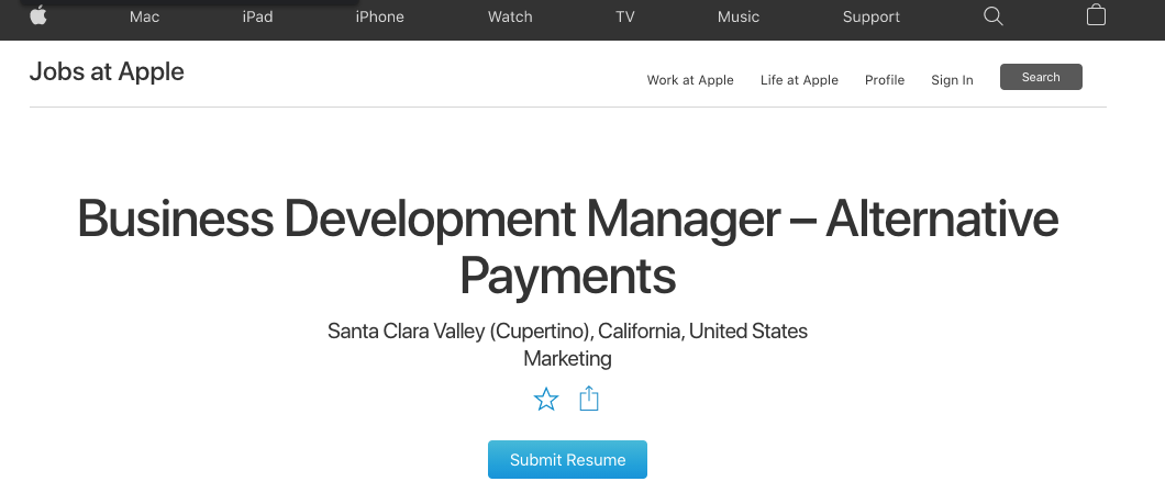apple-business-development-manager-cryptocurrency